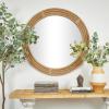 image:imageDeco 79 Jute Rope Handmade Room Wall Mirror Rope Entryway Mirror Wall Mounted Mirror 36 x 2 x 48 BrownBrown