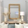 image:imageDeco 79 Jute Rope Handmade Room Wall Mirror Rope Entryway Mirror Wall Mounted Mirror 36 x 2 x 48 BrownBrown