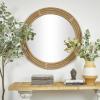 image:imageDeco 79 Jute Rope Handmade Room Wall Mirror Rope Entryway Mirror Wall Mounted Mirror 36 x 2 x 48 BrownBrown