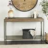 image:imageDeco 79 Metal 1 Shelf Console Table with Brown Wood Top 49 x 14 x 32 Gray