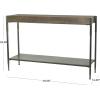 image:imageDeco 79 Metal 1 Shelf Console Table with Brown Wood Top 49 x 14 x 32 Gray