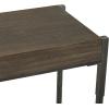 image:imageDeco 79 Metal 1 Shelf Console Table with Brown Wood Top 49 x 14 x 32 Gray