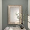 image:imageDeco 79 Metal Whitewashed Wall Mirror with Linear Gold Markings 31 x 2 x 43 Brown