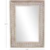 image:imageDeco 79 Metal Whitewashed Wall Mirror with Linear Gold Markings 31 x 2 x 43 Brown