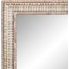 image:imageDeco 79 Metal Whitewashed Wall Mirror with Linear Gold Markings 31 x 2 x 43 Brown