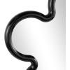 image:imageDeco 79 Wood Handmade Room Wall Mirror Wavy Entryway Mirror with Dimensional Carved Frame Wall Mounted Mirror 31 x 2 x 31 BrownBlack