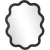 image:imageDeco 79 Wood Handmade Room Wall Mirror Wavy Entryway Mirror with Dimensional Carved Frame Wall Mounted Mirror 31 x 2 x 31 BrownBlack