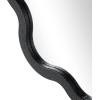image:imageDeco 79 Wood Handmade Room Wall Mirror Wavy Entryway Mirror with Dimensional Carved Frame Wall Mounted Mirror 31 x 2 x 31 BrownBlack