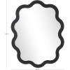image:imageDeco 79 Wood Handmade Room Wall Mirror Wavy Entryway Mirror with Dimensional Carved Frame Wall Mounted Mirror 31 x 2 x 31 BrownBlack