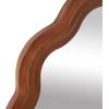 image:imageDeco 79 Wood Handmade Room Wall Mirror Wavy Entryway Mirror with Dimensional Carved Frame Wall Mounted Mirror 31 x 2 x 31 BrownBrown