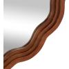 image:imageDeco 79 Wood Handmade Room Wall Mirror Wavy Entryway Mirror with Dimensional Carved Frame Wall Mounted Mirror 31 x 2 x 31 BrownBrown