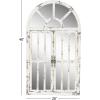 image:imageDeco 79 Wood Room Wall Mirror Window Pane Inspired 2 Door Entryway Mirror with Arched Top and Distressing Wall Mounted Mirror 26 x 3 x 46 White