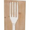 image:imageDeco 79 Wooden Utensils Home Wall Decor Wall Sculpture with Carved White Floral Designs Set of 2 Wall Art 12W 32H Brown