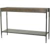 image:imageDeco 79 Metal 1 Shelf Console Table with Brown Wood Top 49 x 14 x 32 Gray