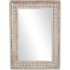 image:imageDeco 79 Metal Whitewashed Wall Mirror with Linear Gold Markings 31 x 2 x 43 Brown