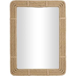 image:imageDeco 79 Jute Rope Handmade Room Wall Mirror Rope Entryway Mirror Wall Mounted Mirror 36 x 2 x 48 BrownBrown