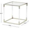 image:imageDeco 79 Acrylic Plastic Side End Accent Table Cube Shaped End Table with Silver Frame Supports Side Table 19 x 19 x 20 Clear