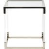 image:imageDeco 79 Acrylic Plastic Side End Accent Table Cube Shaped End Table with Silver Frame Supports Side Table 19 x 19 x 20 Clear