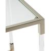 image:imageDeco 79 Acrylic Plastic Side End Accent Table Cube Shaped End Table with Silver Frame Supports Side Table 19 x 19 x 20 Clear