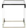 image:imageDeco 79 Acrylic Plastic Side End Accent Table Cube Shaped End Table with Silver Frame Supports Side Table 19 x 19 x 20 Clear