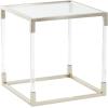 image:imageDeco 79 Acrylic Plastic Side End Accent Table Cube Shaped End Table with Silver Frame Supports Side Table 19 x 19 x 20 Clear