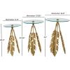 image:imageDeco 79 Aluminum Metal Leaf Side End Accent Table End Table with Tripod Legs and Tempered Glass Top Set of 3 Side Table 24 23 20 H Gold