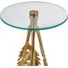 image:imageDeco 79 Aluminum Metal Leaf Side End Accent Table End Table with Tripod Legs and Tempered Glass Top Set of 3 Side Table 24 23 20 H Gold