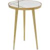 image:imageDeco 79 Aluminum Metal Side End Accent Table End Table with Marble Top with Gold Inlay Side Table 15 x 15 x 20 Gold