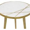 image:imageDeco 79 Aluminum Metal Side End Accent Table End Table with Marble Top with Gold Inlay Side Table 15 x 15 x 20 Gold