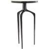 image:imageDeco 79 Aluminum Metal Side End Accent Table End Table with Textured Glass Tabletop Side Table 13 x 13 x 22 Black