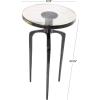 image:imageDeco 79 Aluminum Metal Side End Accent Table End Table with Textured Glass Tabletop Side Table 13 x 13 x 22 Black