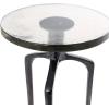 image:imageDeco 79 Aluminum Metal Side End Accent Table End Table with Textured Glass Tabletop Side Table 13 x 13 x 22 Black