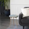 image:imageDeco 79 Ceramic Side End Accent Table End Table with Black Marble Top Side Table 16 x 16 x 20 Gold