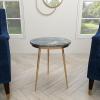 image:imageDeco 79 Ceramic Side End Accent Table End Table with Black Marble Top Side Table 16 x 16 x 20 Gold
