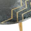 image:imageDeco 79 Ceramic Side End Accent Table End Table with Black Marble Top Side Table 16 x 16 x 20 Gold