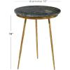 image:imageDeco 79 Ceramic Side End Accent Table End Table with Black Marble Top Side Table 16 x 16 x 20 Gold