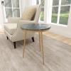 image:imageDeco 79 Ceramic Side End Accent Table End Table with Black Marble Top Side Table 16 x 16 x 20 Gold