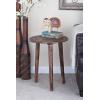 image:imageDeco 79 Mango Wood Floral Handmade Side End Accent Table Intricately Carved End Table with Tripod Legs Side Table 17 x 17 x 22 Dark BrownDark Brown