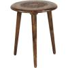 image:imageDeco 79 Mango Wood Floral Handmade Side End Accent Table Intricately Carved End Table with Tripod Legs Side Table 17 x 17 x 22 Dark BrownDark Brown