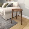 image:imageDeco 79 Mango Wood Floral Handmade Side End Accent Table Intricately Carved End Table with Tripod Legs Side Table 17 x 17 x 22 Dark BrownDark Brown