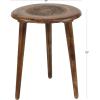 image:imageDeco 79 Mango Wood Floral Handmade Side End Accent Table Intricately Carved End Table with Tripod Legs Side Table 17 x 17 x 22 Dark BrownDark Brown