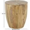 image:imageDeco 79 Mango Wood Handmade Side End Accent Table Drum End Table Side Table 18 x 18 x 20 Brown