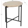 image:imageDeco 79 Marble Side End Accent Table End Table with Black Metal Support Side Table 19 x 16 x 20 Beige