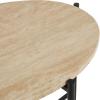 image:imageDeco 79 Marble Side End Accent Table End Table with Black Metal Support Side Table 19 x 16 x 20 Beige