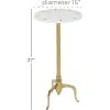image:imageDeco 79 Marble Side End Accent Table End Table with Gold Inlay and Scrolled Base Side Table 15 x 15 x 27 White