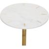 image:imageDeco 79 Marble Side End Accent Table End Table with Gold Inlay and Scrolled Base Side Table 15 x 15 x 27 White