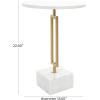 image:imageDeco 79 Marble Side End Accent Table End Table with Marble Top with Gold Inlay Side Table 18 x 18 x 25 WhiteWhite