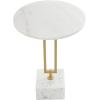 image:imageDeco 79 Marble Side End Accent Table End Table with Marble Top with Gold Inlay Side Table 18 x 18 x 25 WhiteWhite
