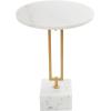 image:imageDeco 79 Marble Side End Accent Table End Table with Marble Top with Gold Inlay Side Table 18 x 18 x 25 WhiteWhite