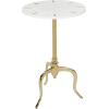 image:imageDeco 79 Marble Side End Accent Table End Table with Marble Top with Gold Inlay Side Table 18 x 18 x 25 WhiteWhite